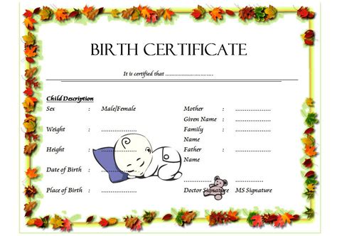 Successfully passed an online course? Fillable Birth Certificate Template Free 10+ VARIOUS DESIGNS