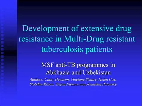 ppt development of extensive drug resistance in multi drug resistant tuberculosis patients