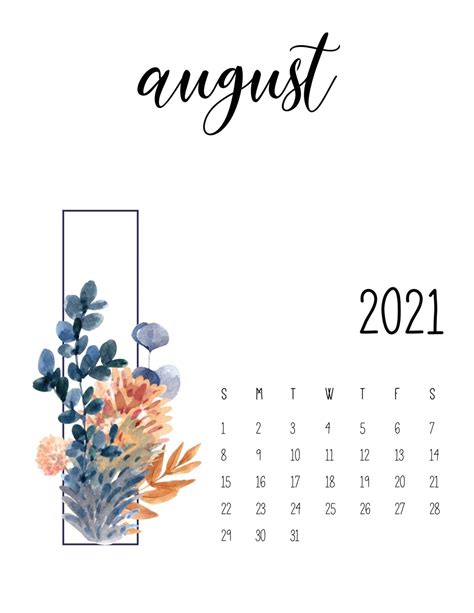 Floral 2021 Calendar Beautiful And Printable