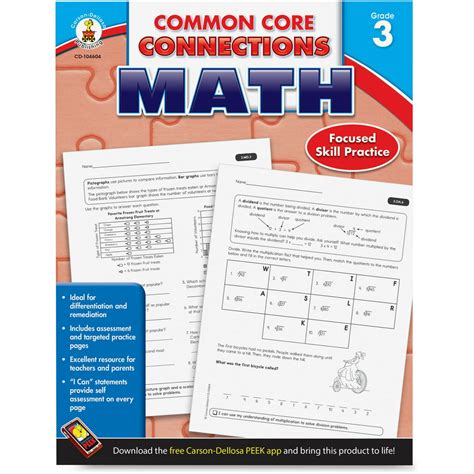 Carson Dellosa Common Core Connections Grade 3 Math Workbook For