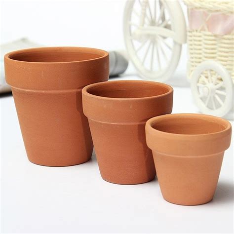 2018 3 Sizes Terracotta Clay Flower Pot For Small Plants Nursery Pots