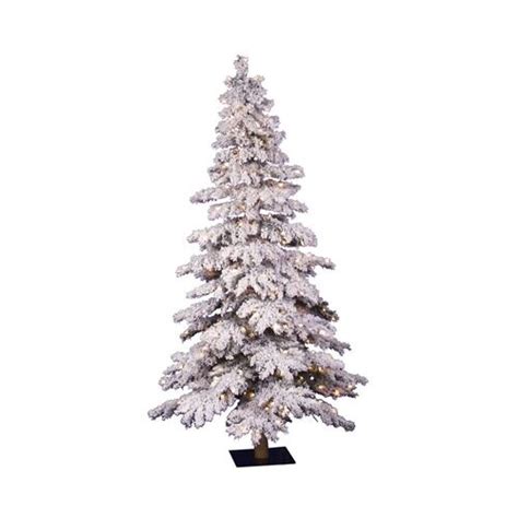 Vickerman 4 Ft Pre Lit Alpine Slim Flocked Artificial Christmas Tree