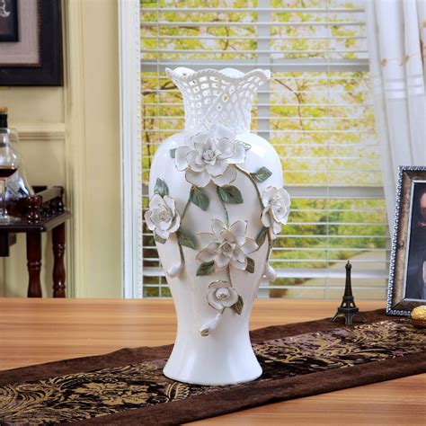 Hardwood flooring looks simply awesome for your home and office. ceramic big white modern flowers vase home decor large ...