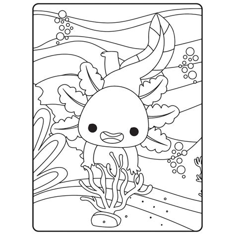 Axolotl Coloring Book Pages For Kids 13307992 Vector Art at Vecteezy