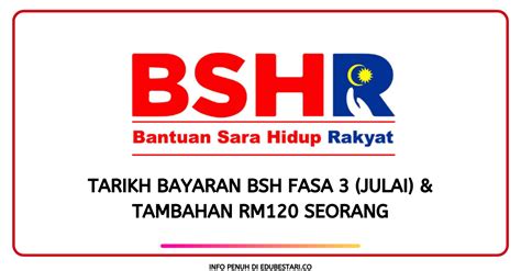 Permohonan fasa kedua ketiga bsh 2019 dibuka. Tarikh Pembayaran BSH Fasa Julai: Jadual Pembayaran ...