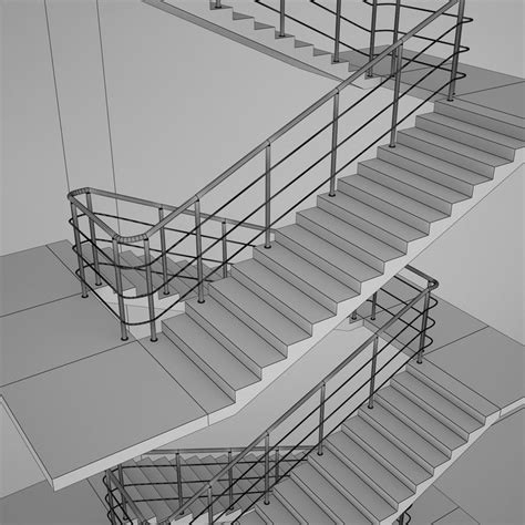 A Set Of Metal Stairs With Handrails