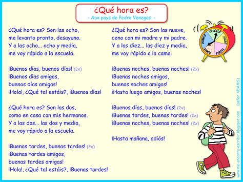 La pregunta siempre se hace en sigular, pero la respuesta varia en. Me encanta escribir en español: Canción: ¿Qué hora es?