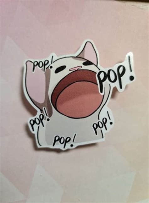 Pop Cat Meme Sticker Memes Funny Sticker Popcat Sticker Etsy
