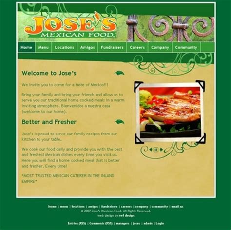 Check mexican food nutrition before you visit your favorite restaurant. Joses Mexican Food Web, created for Joses Mexican Food