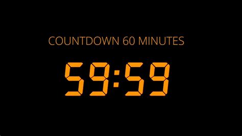 Countdown 60 Minute 1 Hour Timer 60 Minutes Timer Youtube