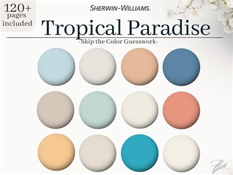 Sherwin Williams Color Palette Tropical Paradise 12 Sherwin Etsy