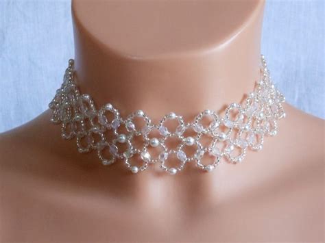 Bijoux Collier ras de cou mariage Perle et Cristal est une création