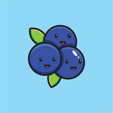 Cute Smile Blueberry Illustration 4583555 Vector Art At Vecteezy