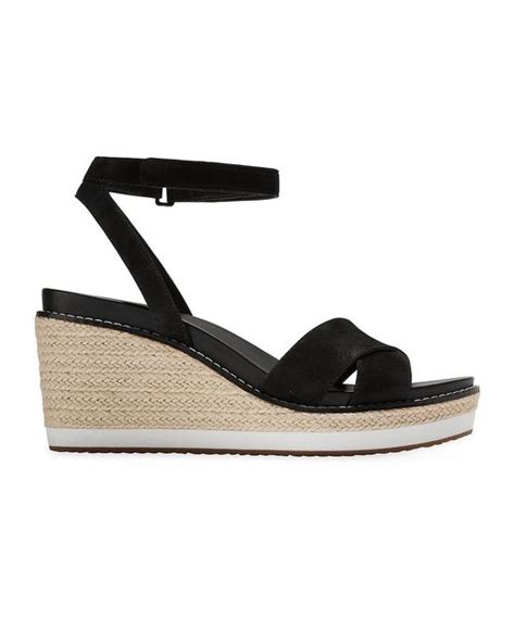 Cole Haan Cloudfeel Leather Espadrille Wedge Sandals In Black Lyst