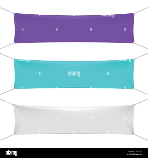 Blank Color Textile Horizontal Banners With Copy Space Empty Fabric