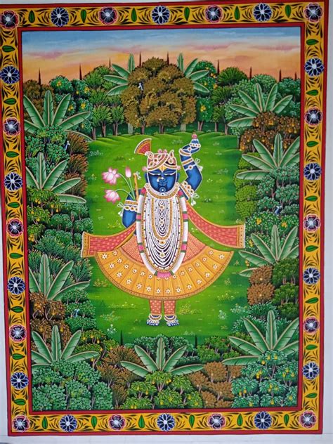 Srinath Ji 3 Pichwai Painting 18 X 24 International Indian