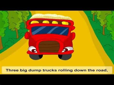 Look, a mini cooper and a dump truck are crying for help. Kids Song: Five big Dump Trucks | Kids songs ...