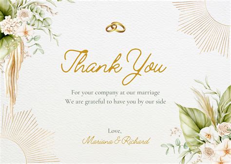 Free Custom Printable Wedding Thank You Card Templates 49 Off