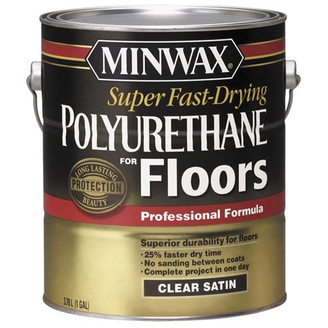 Features & benefits • available in a gloss or satin for a choice. Minwax 1 gal. Satin Super Fast-Drying Polyurethane for ...