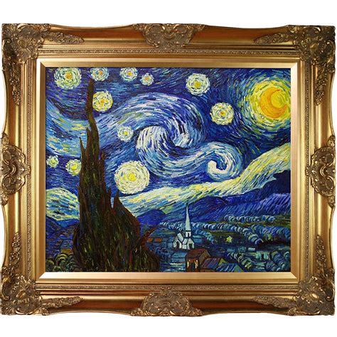 Overstockart Van Gogh Starry Night Painting With Victorian Gold Frame