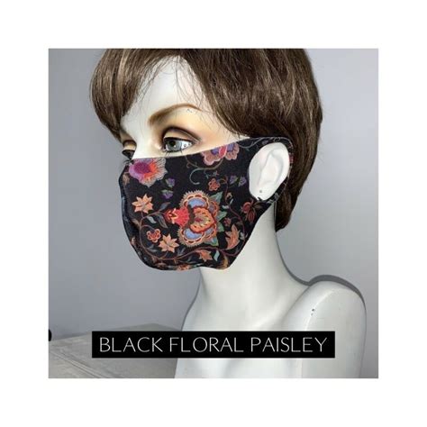 Black Floral Paisley Face Mask Ventnor Beauty Supply