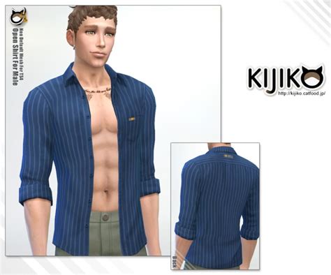 Open Shirt For Males At Kijiko Sims 4 Updates