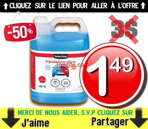 Liquide lave-glace Selection à 1,49$ au lieu de 3$
