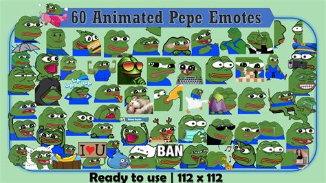 60 Animated Pepe Emotes Pack For Twitch And Discord 1 Etsy España