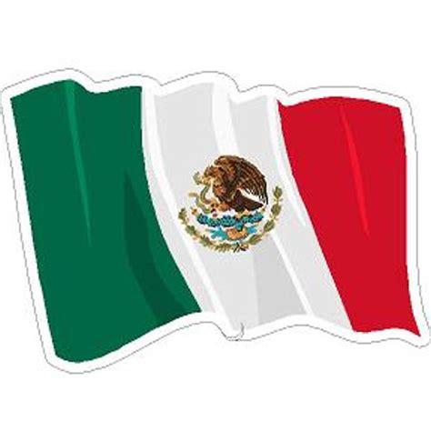 Mexico Mexican Wavy Flag Vinyl Sticker At Sticker Shoppe