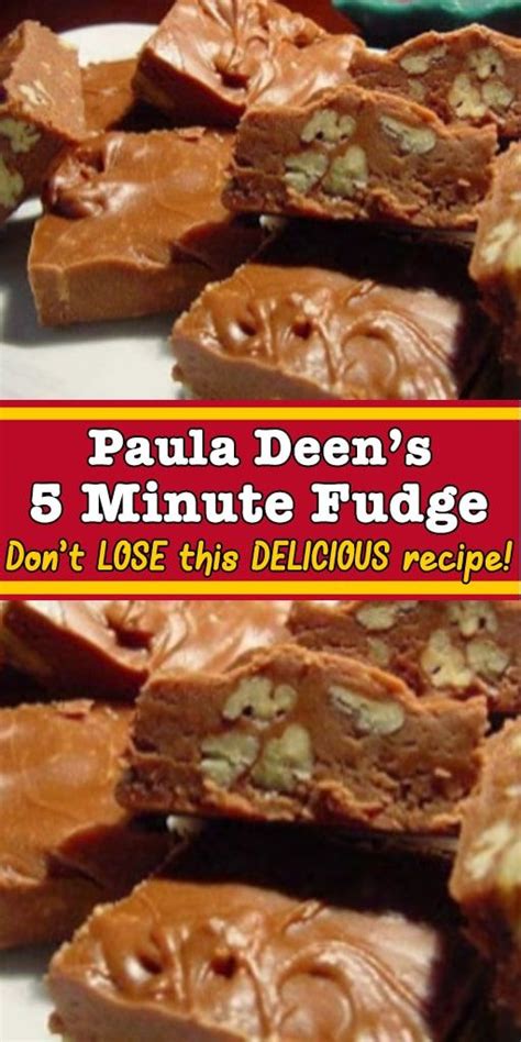 1 (7 ounce) box milk chocolate chips 17 large marshmallows 1 tsp pure vanilla extract 1 cup chopped nuts 2 cups white sugar 2 cup evaporated milk 1 tsp unsalted butter. Paula Deen's 5 Minute Fudge - Skinny Recipes | Fudge ...
