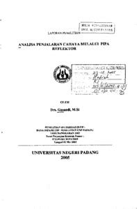 Analisa Penjalaran Cahaya Melalui Pipa Reflektor Universitas Negeri