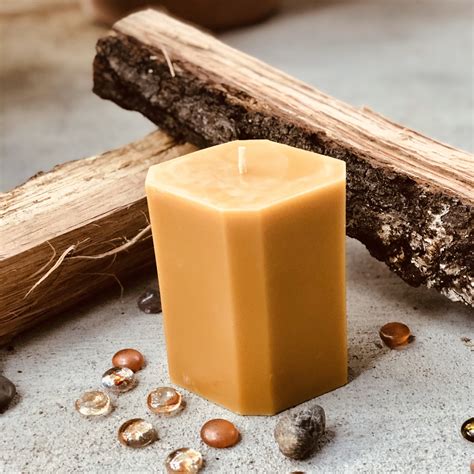 100 Pure Beeswax Candle Unique Organic Beeswax Pillar Candle Diamond