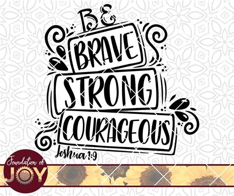 Be Bold Be Brave Be Courageous Joshua Svg Cut File Etsy New Zealand