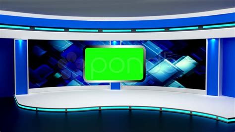 News Tv Studio Set 03 Virtual Green Screen Background Loop Ad Set