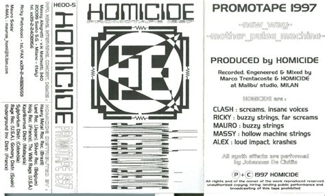 Homicide Promotape 1997 Demo Rare And Obscure Metal Archives