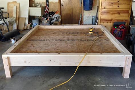 I've been wanting to make one for my queen bed as well. Bedroom: Wooden Homemade Bed Frame For Your Bedroom ...