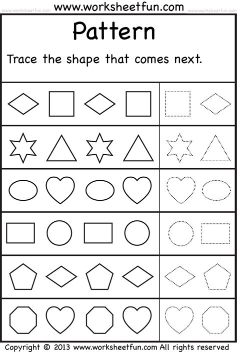Patterns Worksheet For Kindergarten
