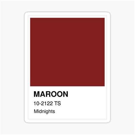 Maroon Color Swatch Sticker For Sale By Rawlex Redbubble