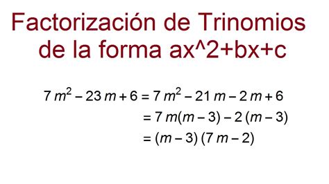 Factorización De Trinomio Forma Ax2bxc Youtube