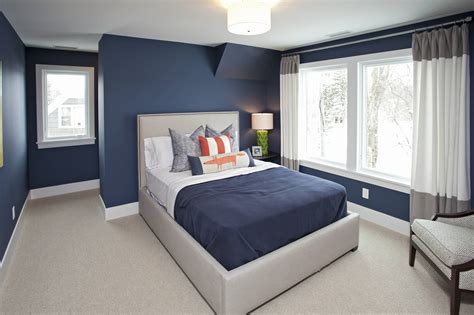 Navy Bedroom Benjamin Moore Newburyport Blue Interiors By Color