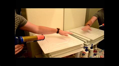 Store and install in areas of a temperature range of 60° to 85°f and not more than 70% relative humidity. Installing Ceiling Tiles from CeilingTilesByUs.com - YouTube