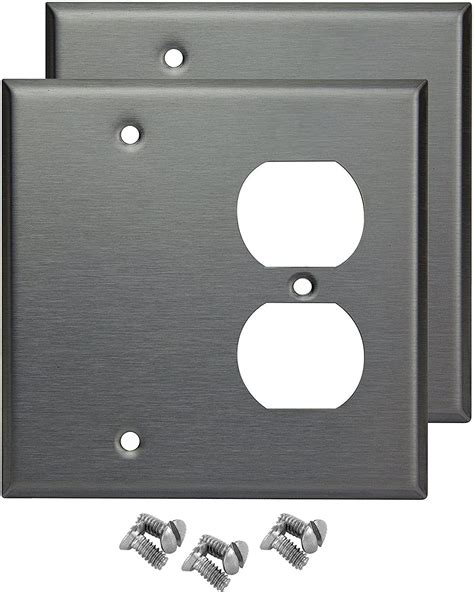 Pack Of Wall Plate Outlet Switch Covers By Sleeklighting Decorative Stainless Steel Look