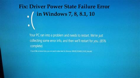 Fix Driver Power State Failure Error In Windows Pc Error Repair Solutions N