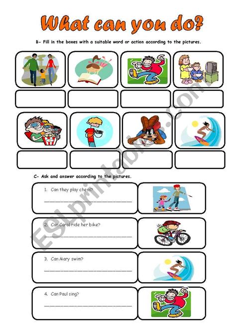 What Can You Do Esl Worksheet By Achadinha