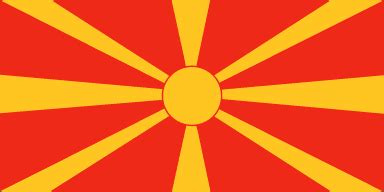 Die flagge nordmakedoniens ist die nationalflagge der republik nordmakedonien und zeigt eine stilisierte gelbe sonne auf einem roten feld mit acht sich verbreiternden strahlen. Nordmakedoniens flagga
