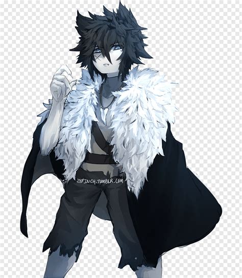 Male Anime Character Wearing White And Black Fur Coat Art