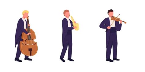 Premium Vector Orchestra Musicians With Musical Instruments Flat