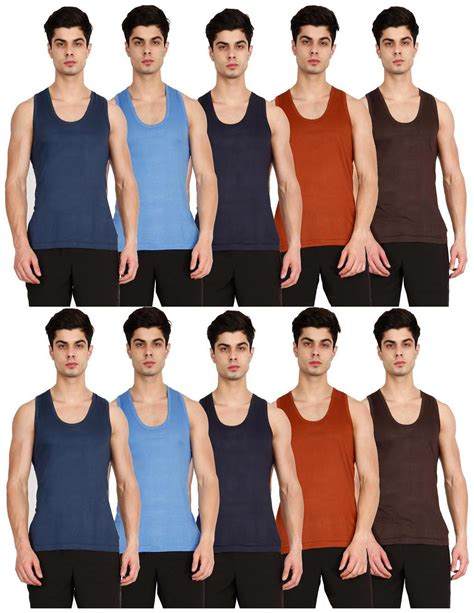 Buy Rupa Pack Of Sleeveless Scoop Neck Men Vest Assorted Online At