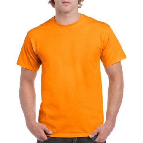 Dark Orange Plain Round Neck T Shirt Tanshar