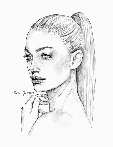 The tutorial can be adapted for. Simple by katiebloo | Pencil portrait, Art drawings ...